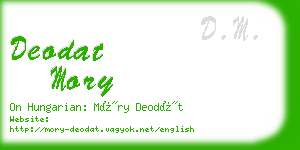 deodat mory business card